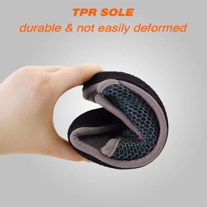 WALKFUN Adjustable House Slippers for Men Open Toe Breathable Indoor Slip on Mens Slides Sandals with Memory Foam for Bedroom,Patio(9-10,Grey) - Image 5